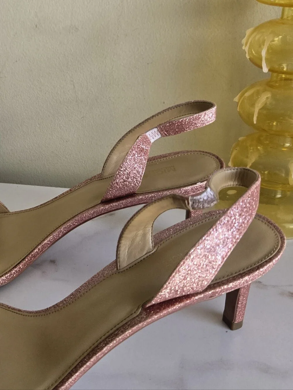 GUC Michael Kors Mila Slingback Sandals in Primrose Pixie Glitter Size 9.5